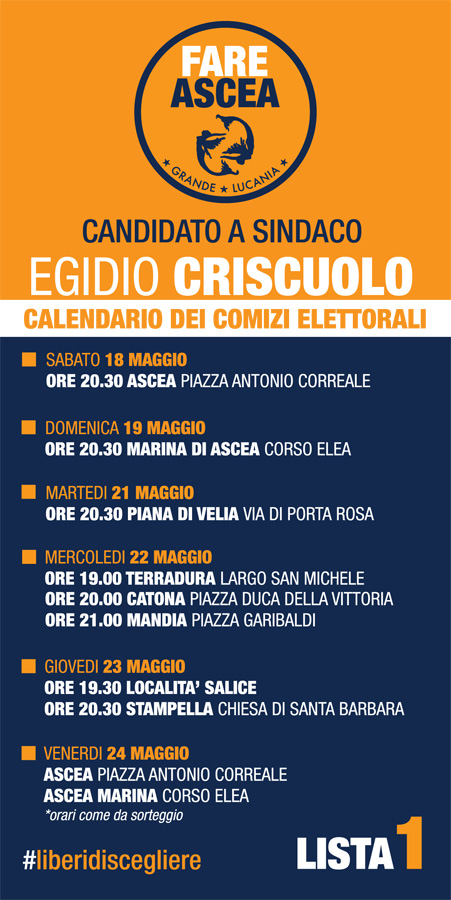 Calendario Comizi Elettorali