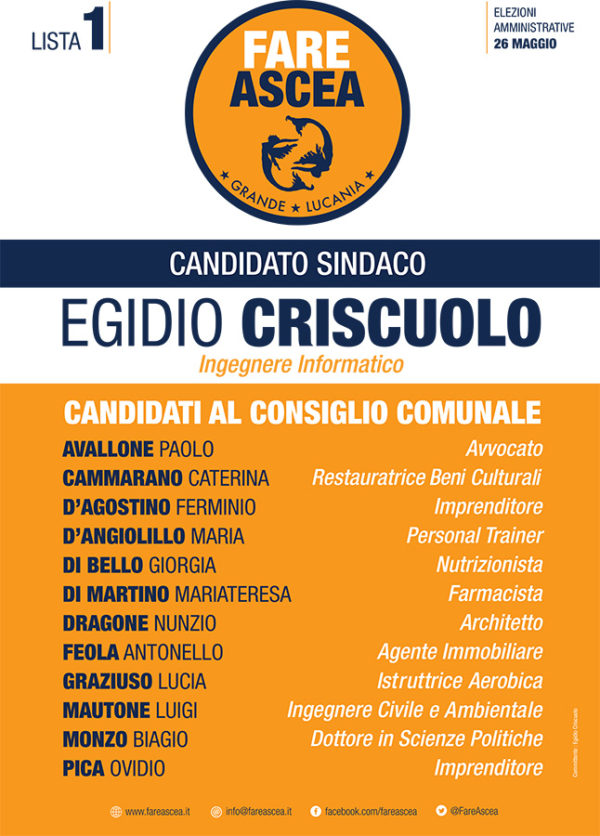 Lista elezione candidati al consiglio comunale